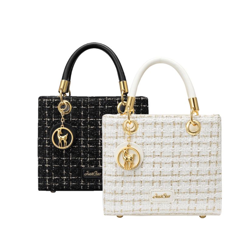 Túi JUSTSTAR Elora tweed cầm tay thanh lịch