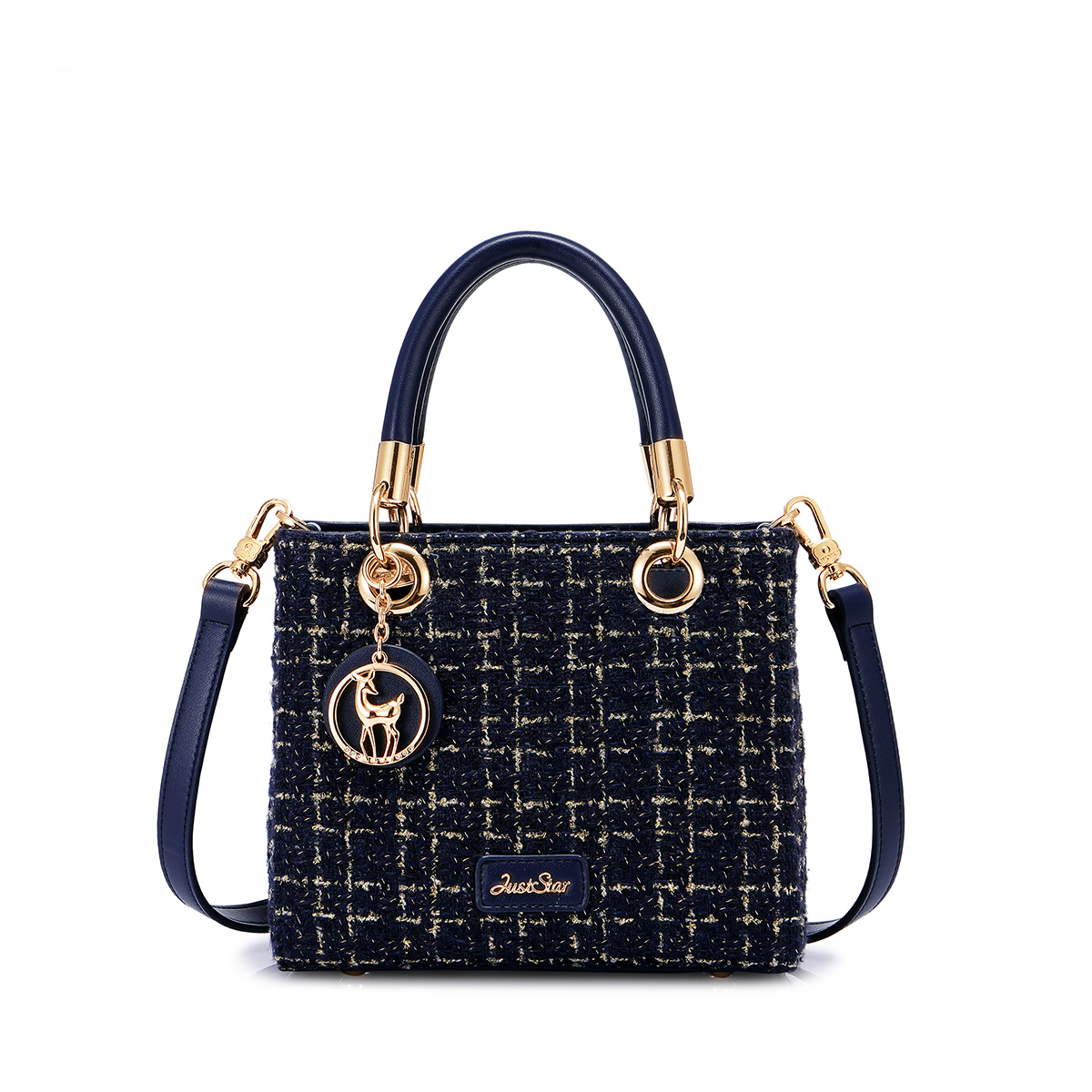 Túi JUSTSTAR Elora tweed cầm tay thanh lịch