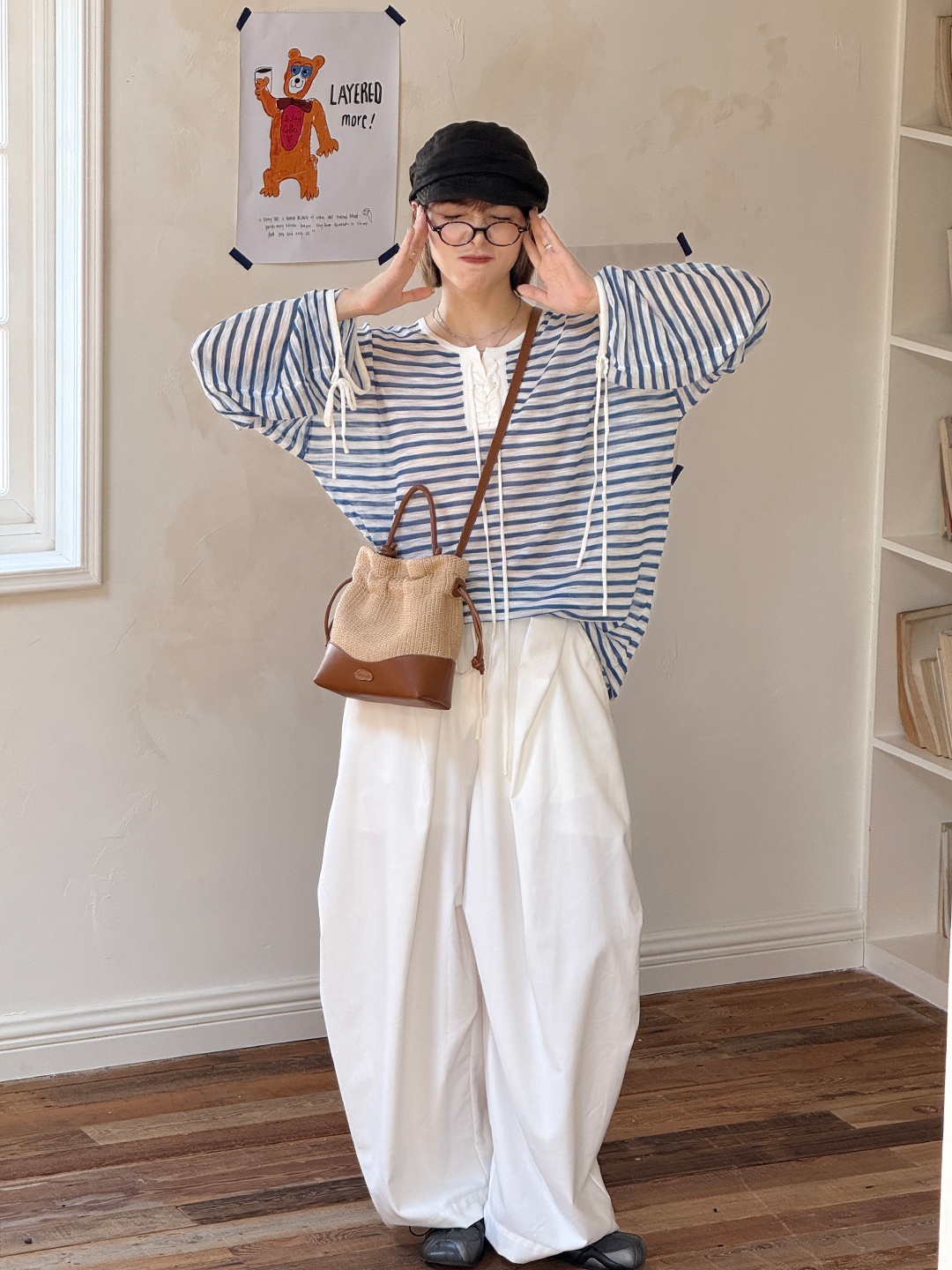 Túi MICOCAH Inaya dáng bucket giả cối dễ thương