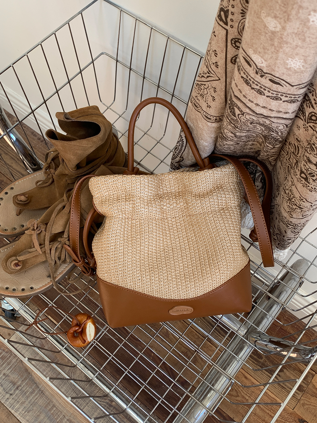 Túi MICOCAH Inaya dáng bucket giả cối dễ thương