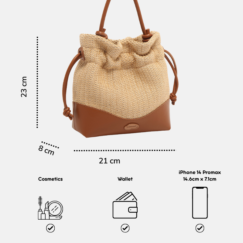 Túi MICOCAH Inaya dáng bucket giả cối dễ thương