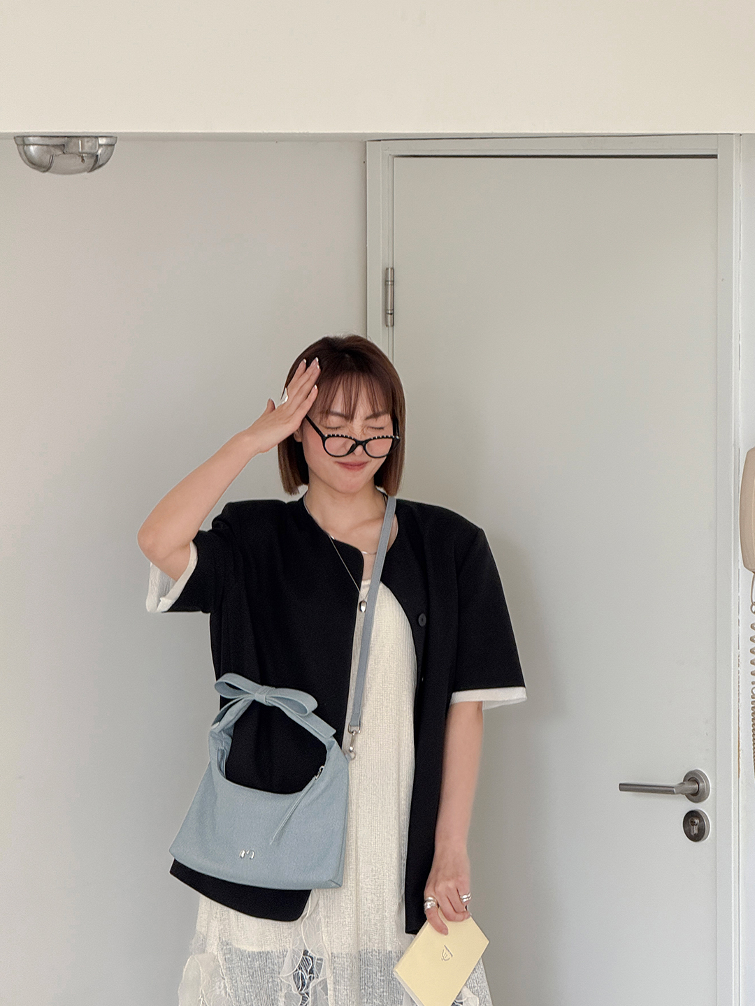 Túi MICOCAH Karla da giả denim nữ tính cao cấp