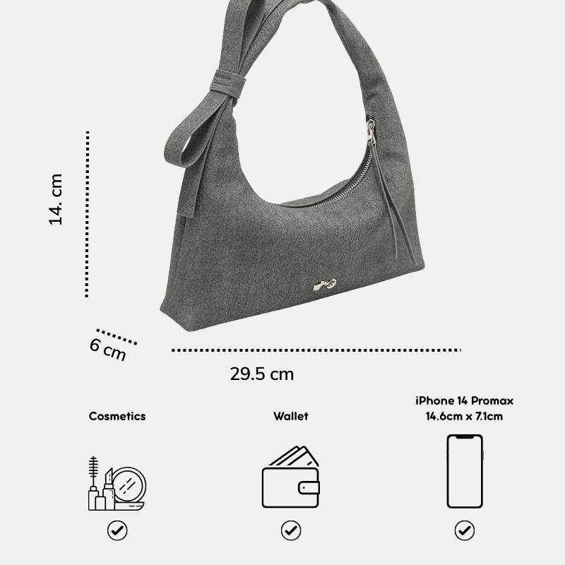 Túi MICOCAH Karla da giả denim nữ tính cao cấp