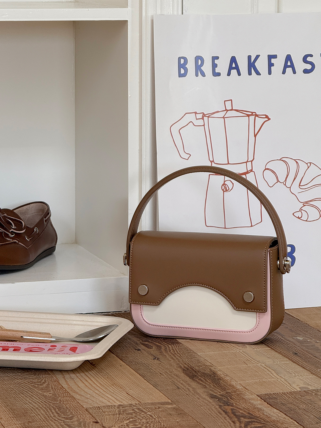 Túi MICOCAH Peach Latte Chính hãng cầm tay nữ tính