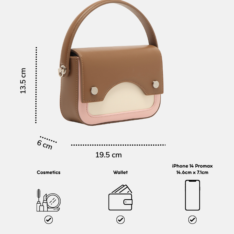 Túi MICOCAH Peach Latte Chính hãng cầm tay nữ tính