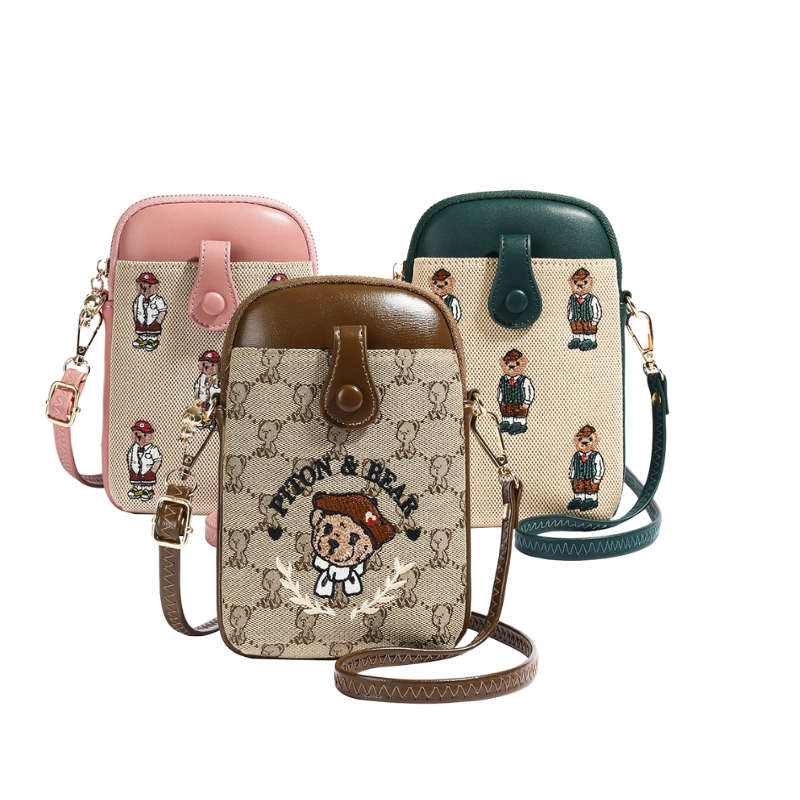 Túi nữ BEIBAOBAO hoạ tiết Gấu dễ thương nhiều màu nhiều ngăn TX099