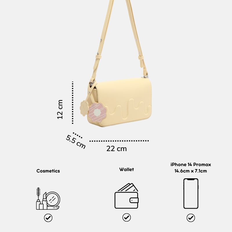 Túi xách nhỏ MICOCAH Sweet Box nắp gập kèm charm M585 Tina Shop