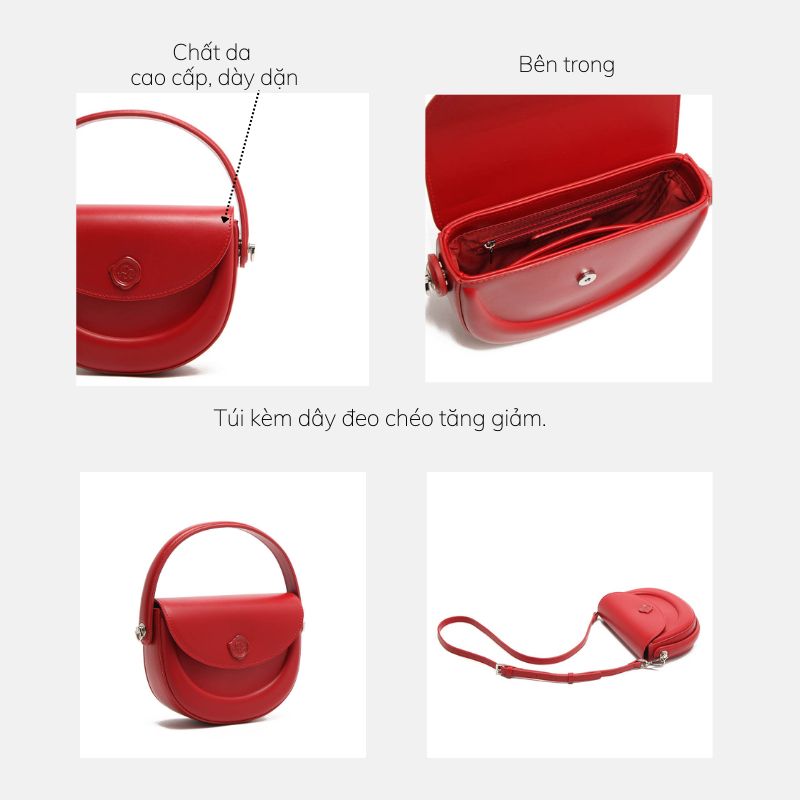 Túi xách nữ MICOCAH Silli chính hãng dáng bán nguyệt nhỏ xinh M556 Tina Shop