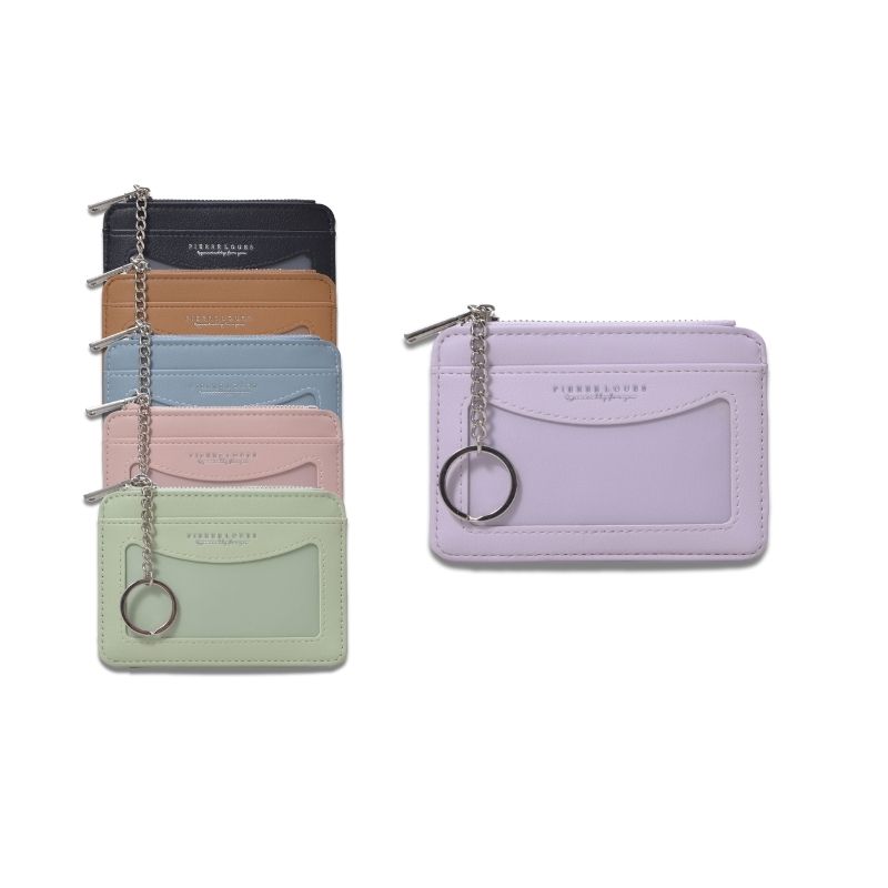 Ví nữ FFY đựng thẻ card kèm móc khoá nhiều màu pastel W278