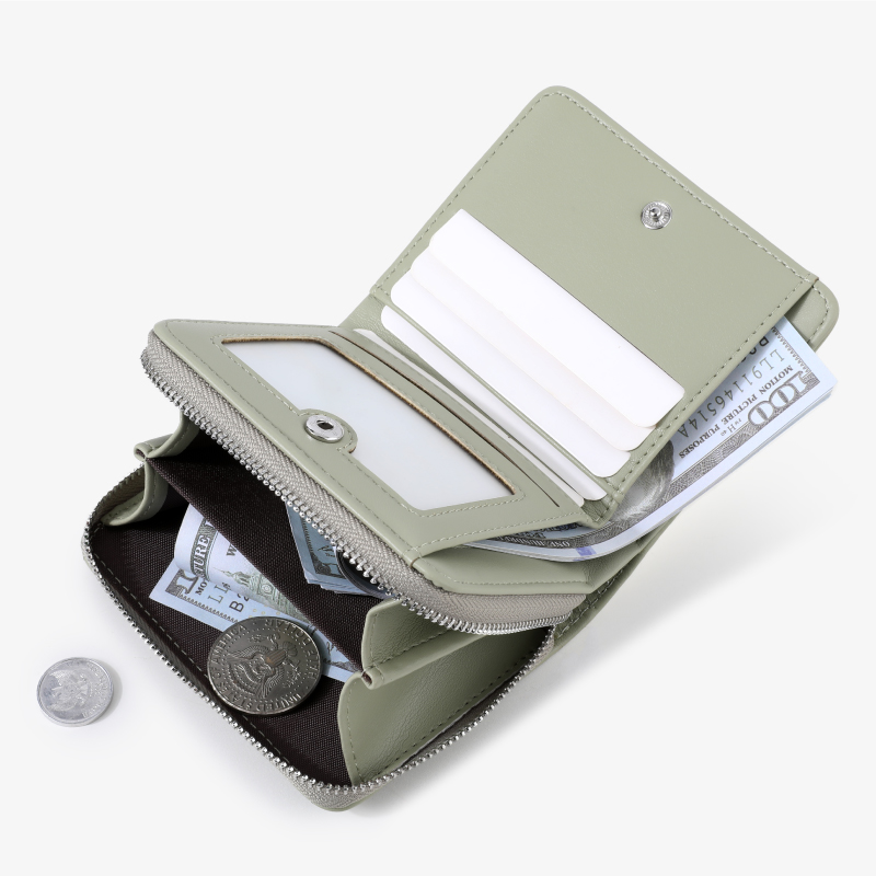 Ví nữ TAILIAN Calie chần ô gấp gọn nhiều ngăn