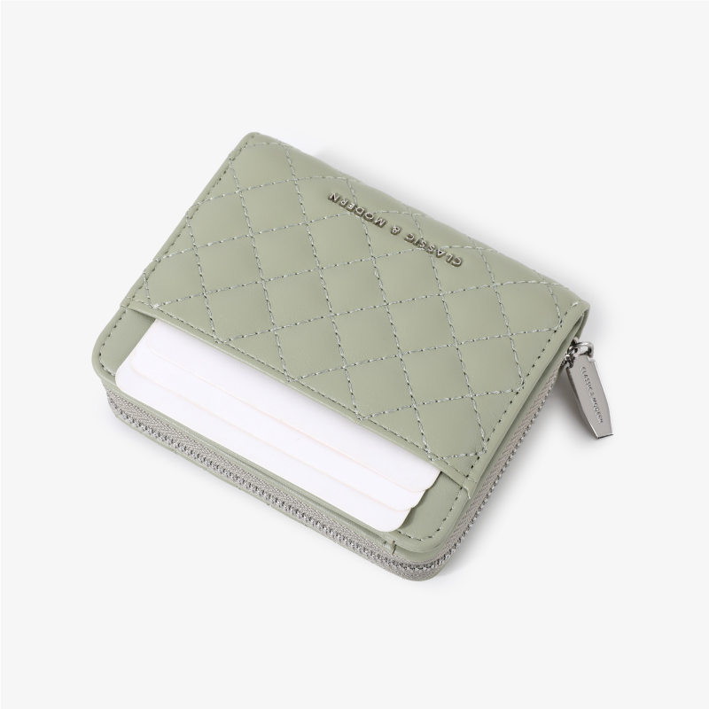 Ví nữ TAILIAN Calie chần ô gấp gọn nhiều ngăn