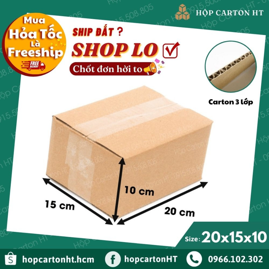 Hộp carton  B 20x15x10