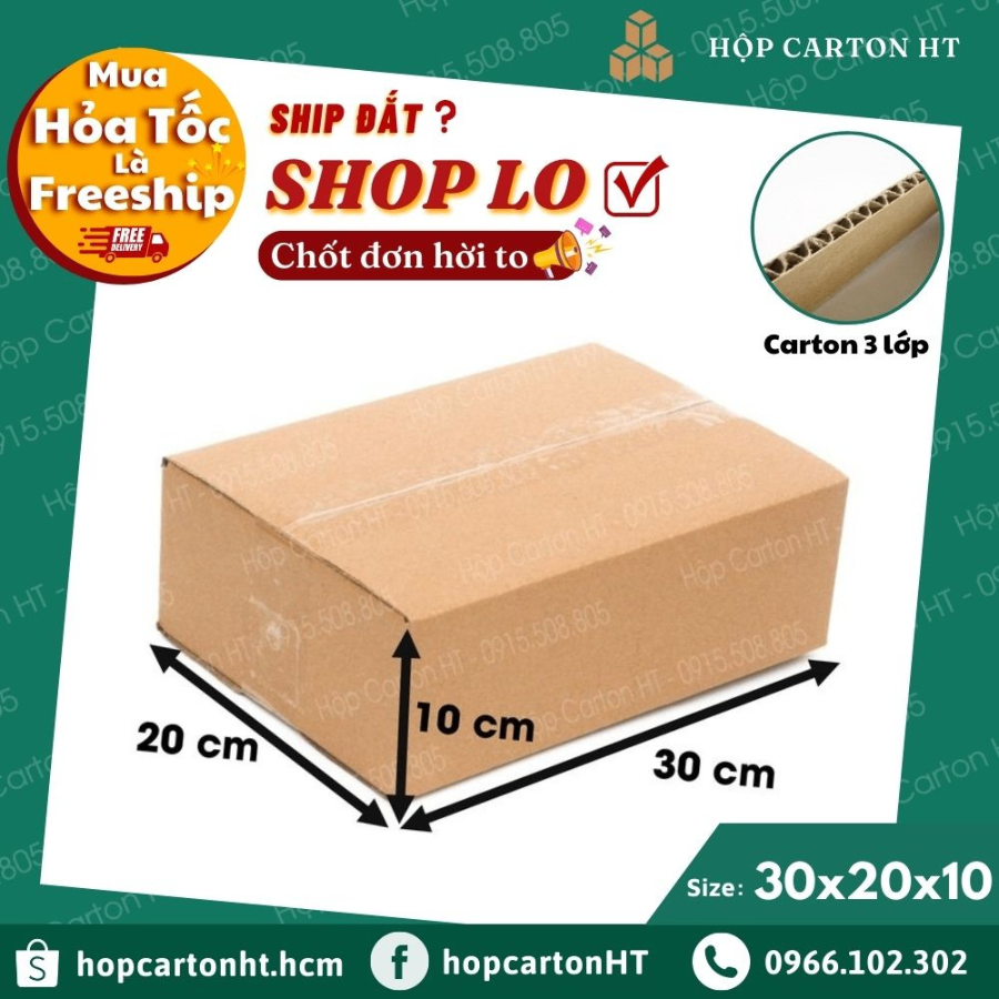 Hộp carton B 30x20x10