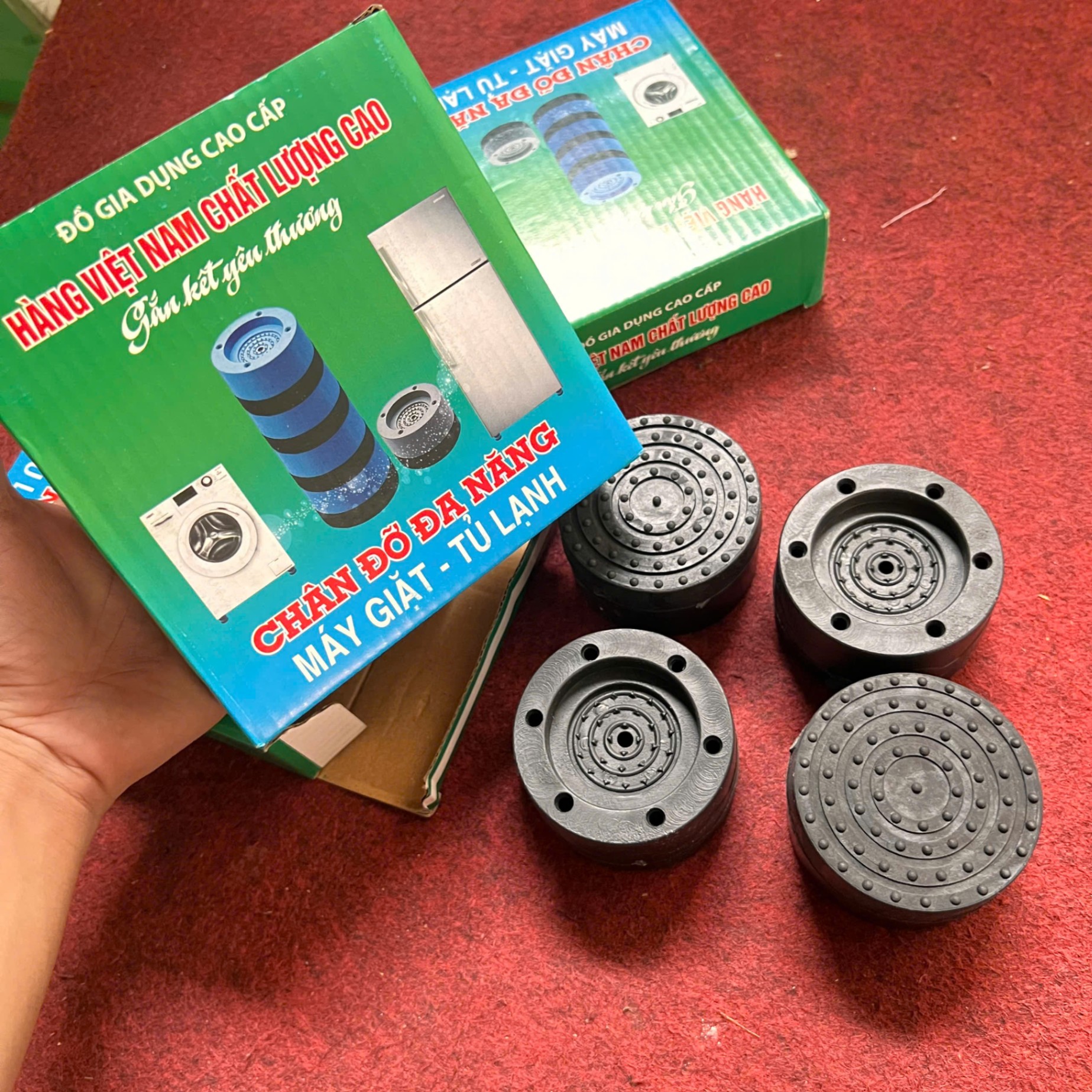 Bộ 4 Chân Đỡ Đệm Cao Su Chống Rung Đa Năng - Bộ 4 Chân Đỡ Chống Rung - Giá Sỉ