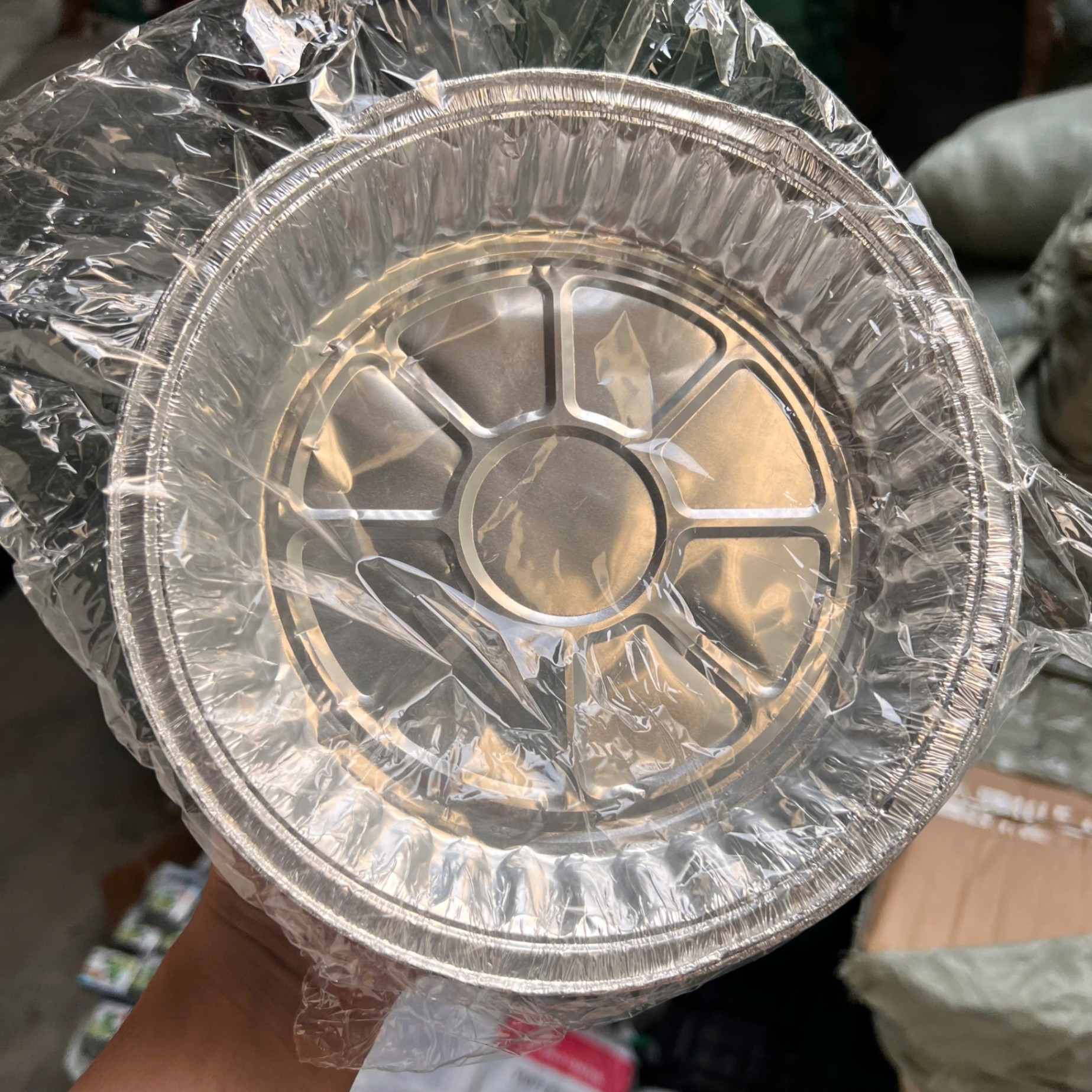 Khay Giấy Bạc Tròn Lót Nồi Chiên Không Dầu - Khuôn Giấy Bạc Đựng Thực Phẩm 22cm - Giá Sỉ