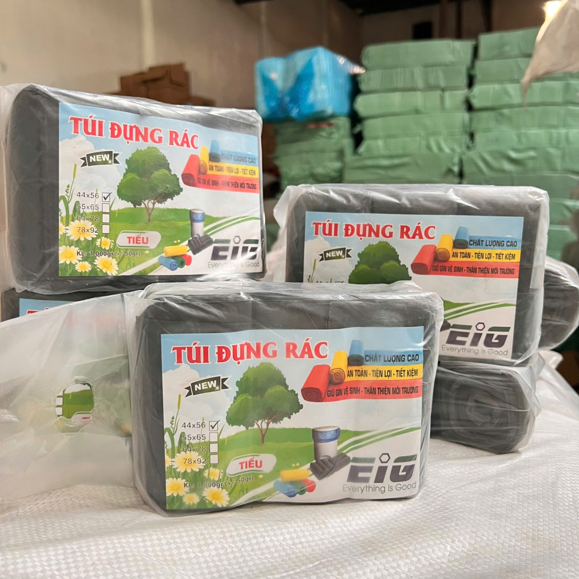 Set 3 Cuộn Túi Rác Đen 1KG EIG Siêu Dai - Túi Rác Sinh Học Tự Phân Hủy ...