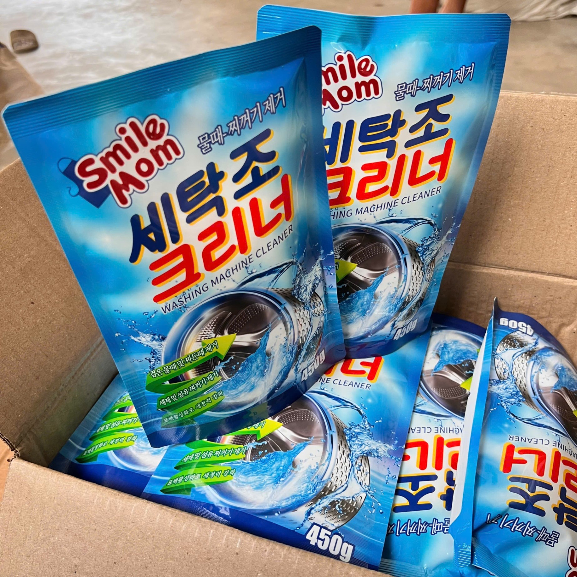Bột Tẩy Lồng Máy Giặt Blue Smlile Mom 450G, Làm Sạch Sâu, Khử Mùi Hiệu, An Toàn Cho Máy Giặt - Tẩy Lồng Giặt 450G - Giá Sỉ