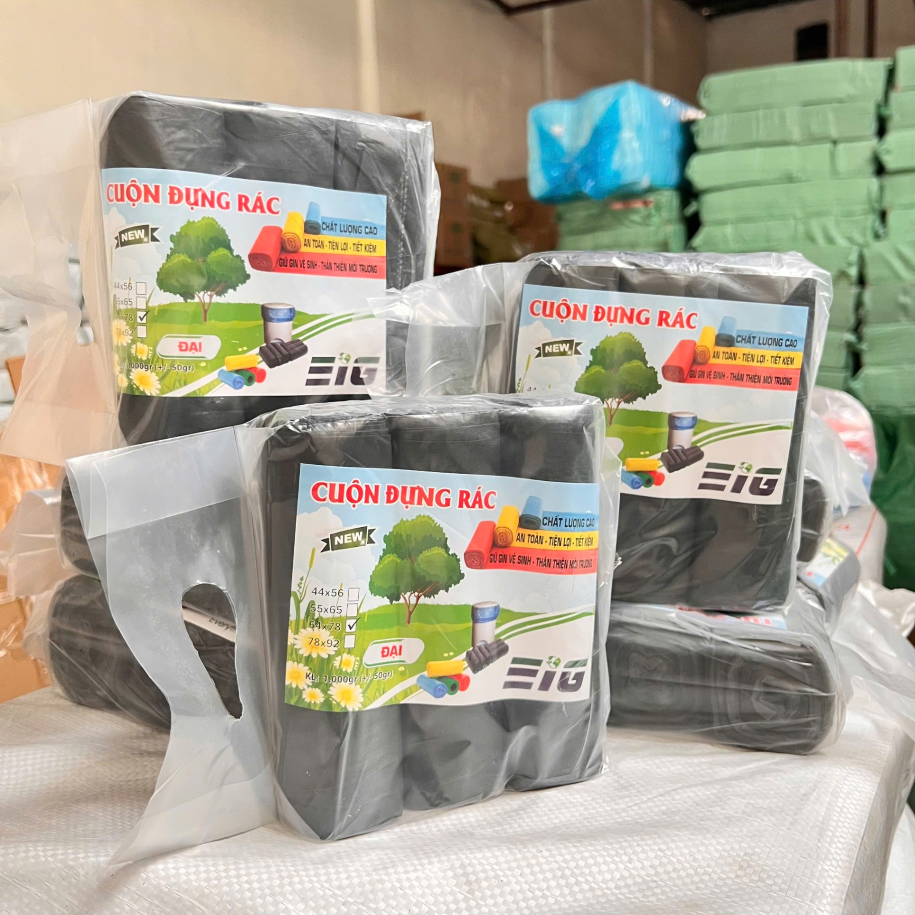 Set 3 Cuộn Túi Rác Đen 1KG EIG Siêu Dai - Túi Rác Sinh Học Tự Phân Hủy ...