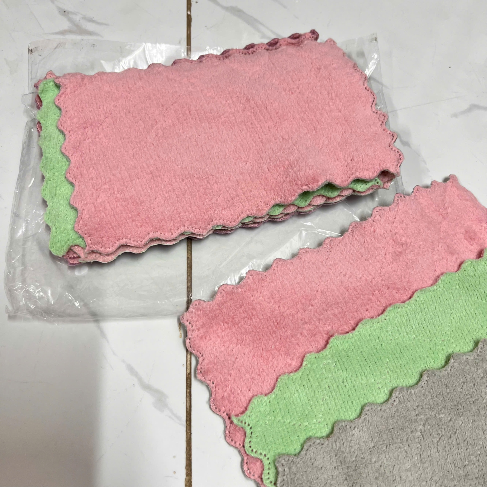 Khăn Lau Đa Năng 2 Mặt Siêu Thấm, Thấm Nước Chống Dính Dầu Mỡ, Kháng Khuẩn - Khăn Lau Set 10 Khăn Lau Đa Năng 2 Lớp Siêu Thấm Hút Mềm Mại Size 19.5 x 14cm - Giá Sỉ