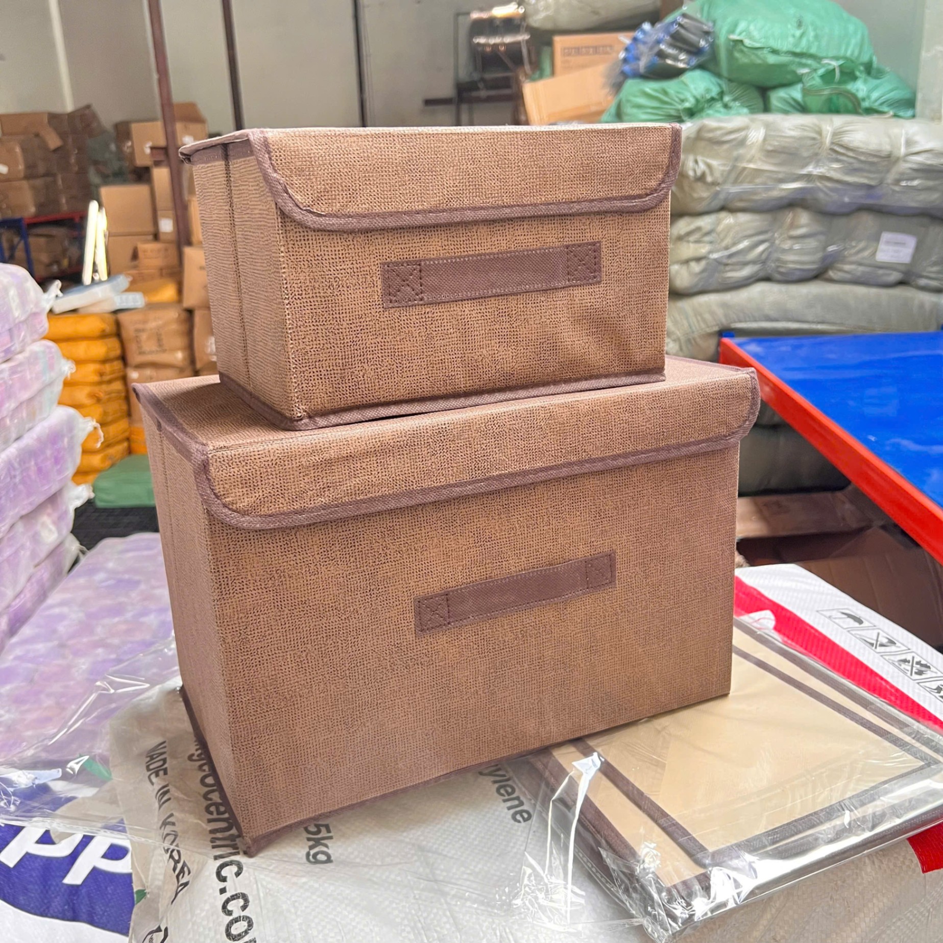 Combo 2 Hộp Vải Đựng Quần áo, Đồ Lót - Giỏ Đựng Đồ Đa Năng Có Nắp Đậy Gấp Gọn - Giá Sỉ