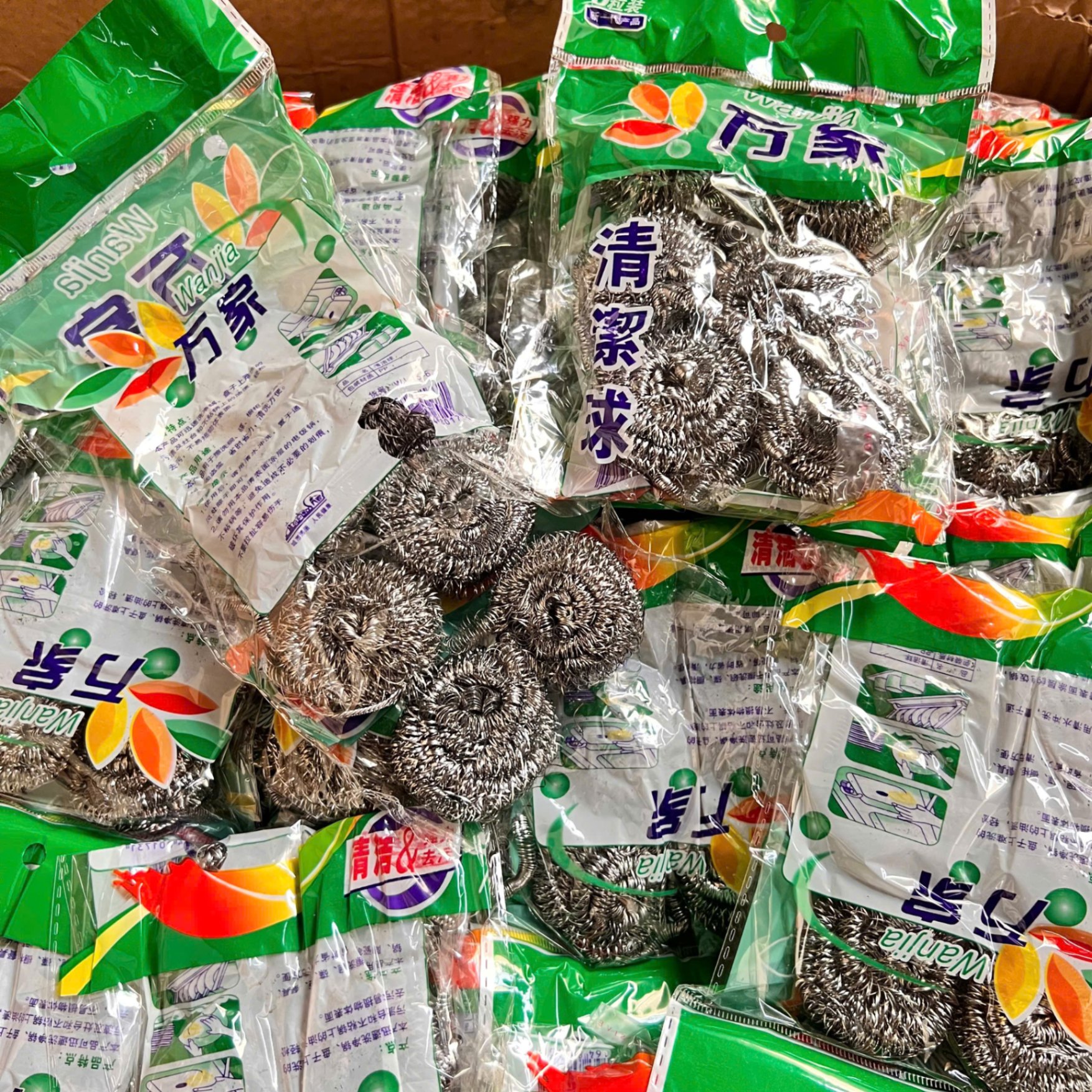 Túi 6 Miếng Bùi Nhùi Cước Rửa Chén Đa Năng - Cước Chùi Nồi Vỉ 6 Miếng Cước Sắt Bùi Nhùi, Cọ Xoong Nồi Inox Chống Rỉ Lưới Rửa Bát - Giá Sỉ