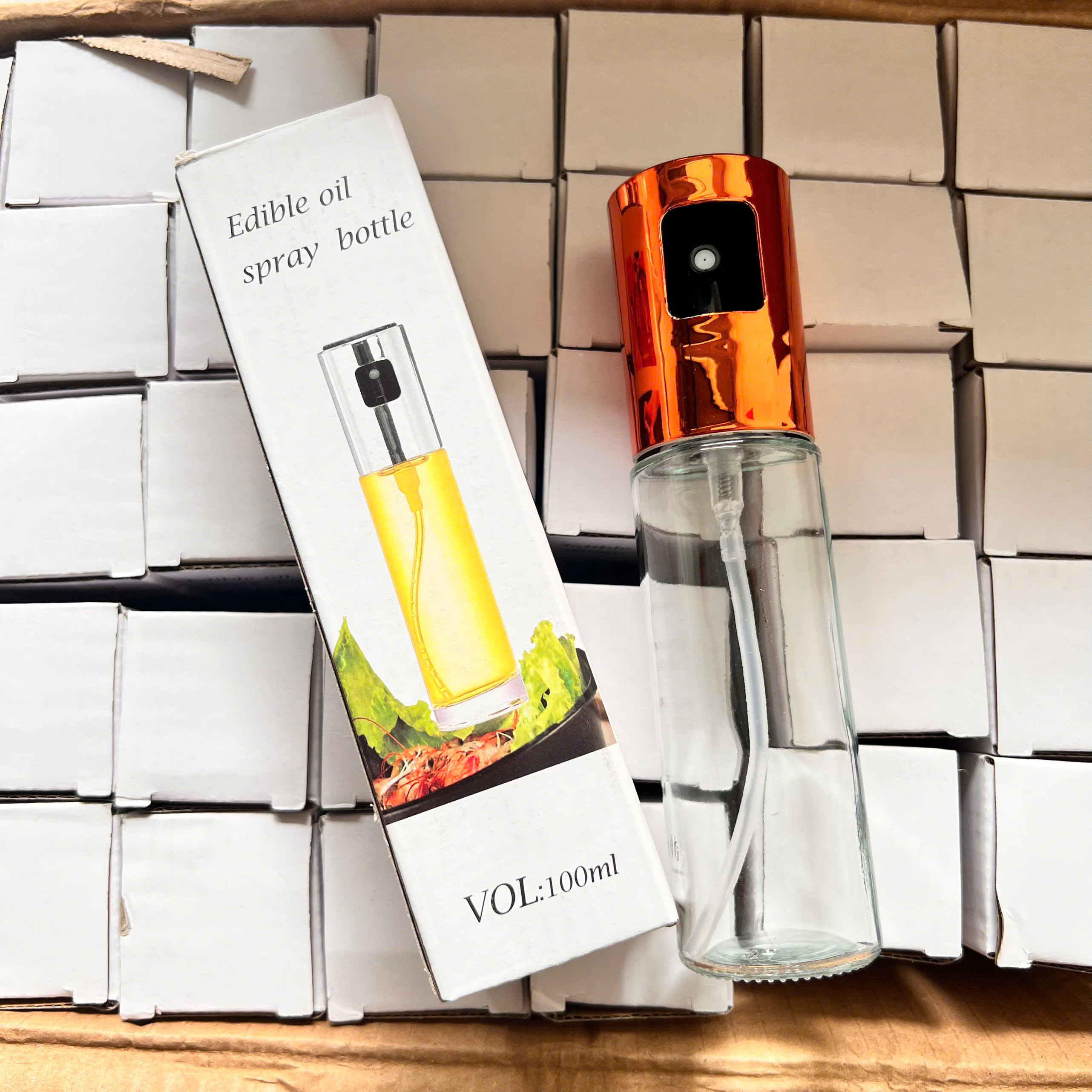 Bình Đựng Dầu Ăn Thủy Tinh Cao Cấp Dung Tích 100ml, Dạng Phun Sương - Chai Xịt Dầu Ăn Phun Sương Cho Nồi Chiên Không Dầu - Giá Sỉ