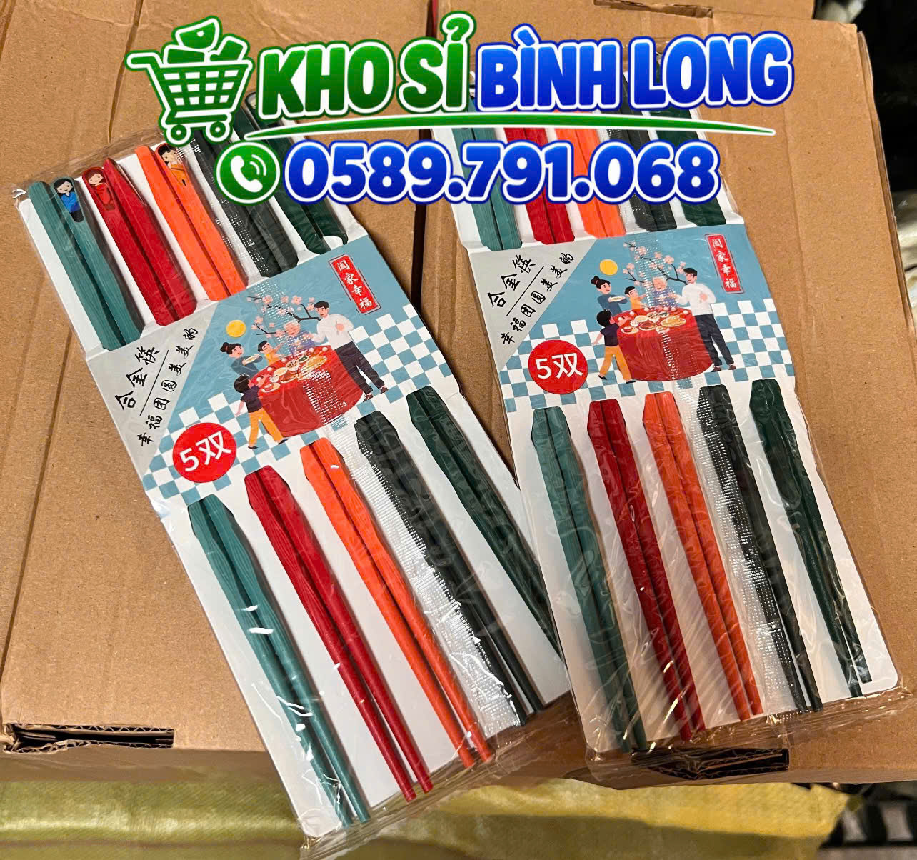 Bộ 5 Đôi Đũa Hợp Kim nhiều màu Chống Trượt-Nấm Mốc - Giá Sỉ