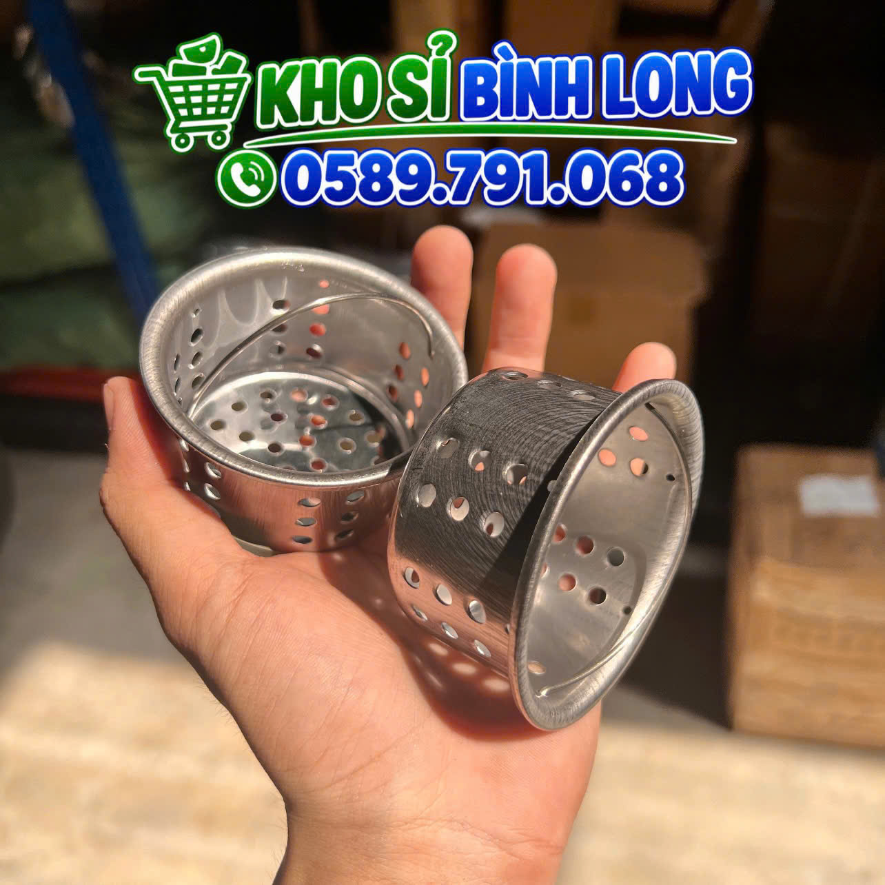 Giỏ Lọc Rác Bồn Rửa Bát, Lọc Rác Inox, Loại Cao Cấp, Có Dây Treo Xách - Giá Sỉ
