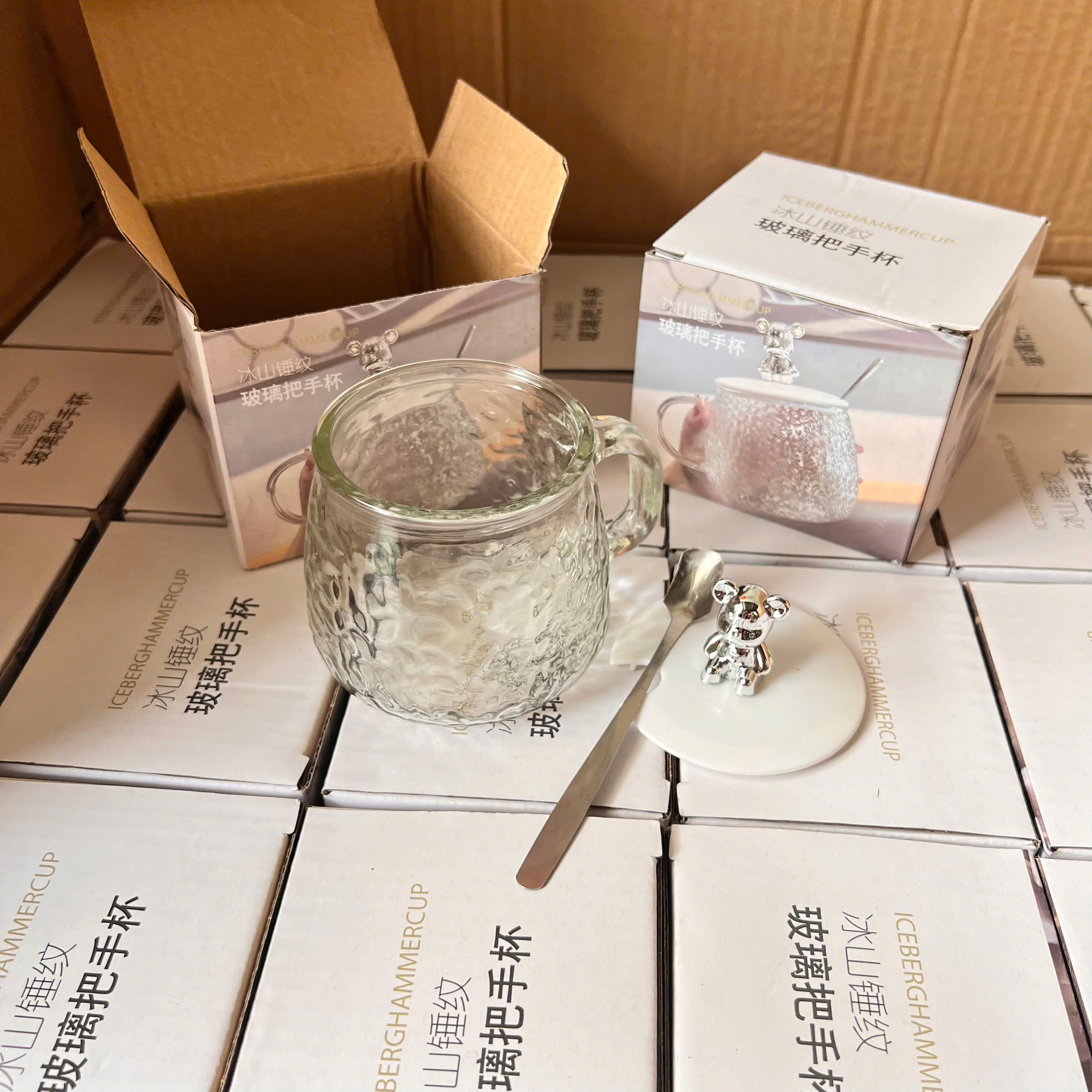 Ly Thủy Tinh Nắp Gấu Chịu Nhiệt 320ML An Toàn Cho Sức Khỏe - Giá Sỉ
