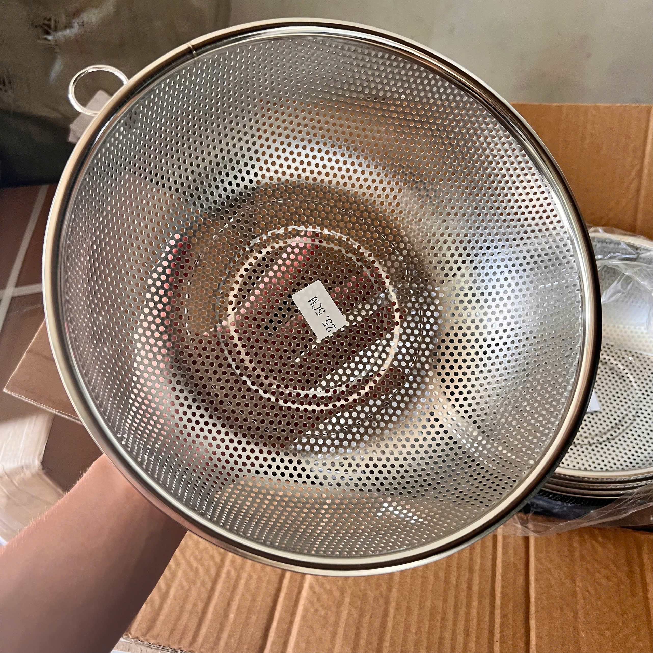 Rổ Inox Tròn Lỗ Nhỏ 25Cm Đa Năng Rửa Rau Củ Vo Gạo Đựng Hoa Quả - Rổ ...