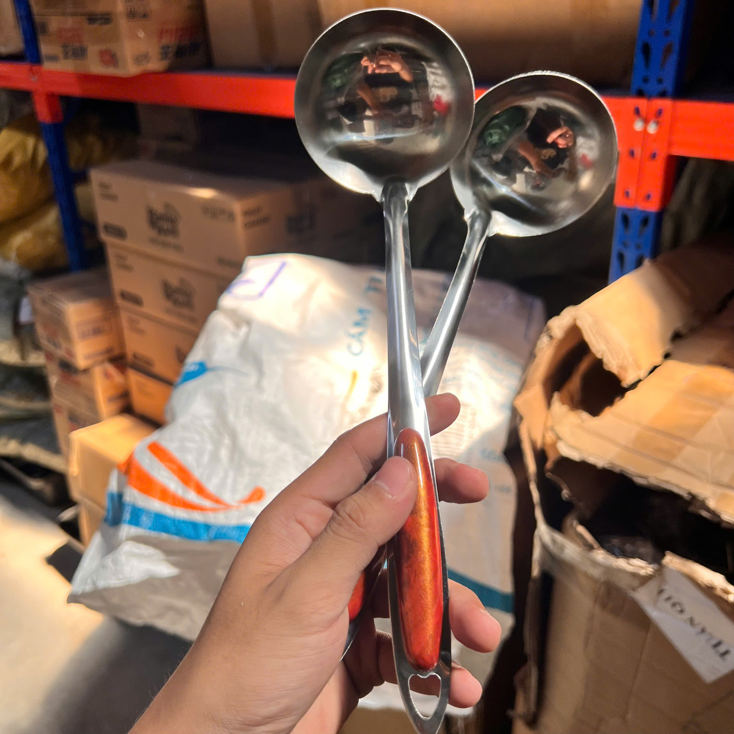 Vá Canh Cán Gỗ 27cm, Muôi Múc Canh Cán Gỗ Nhà Bếp - Giá Sỉ