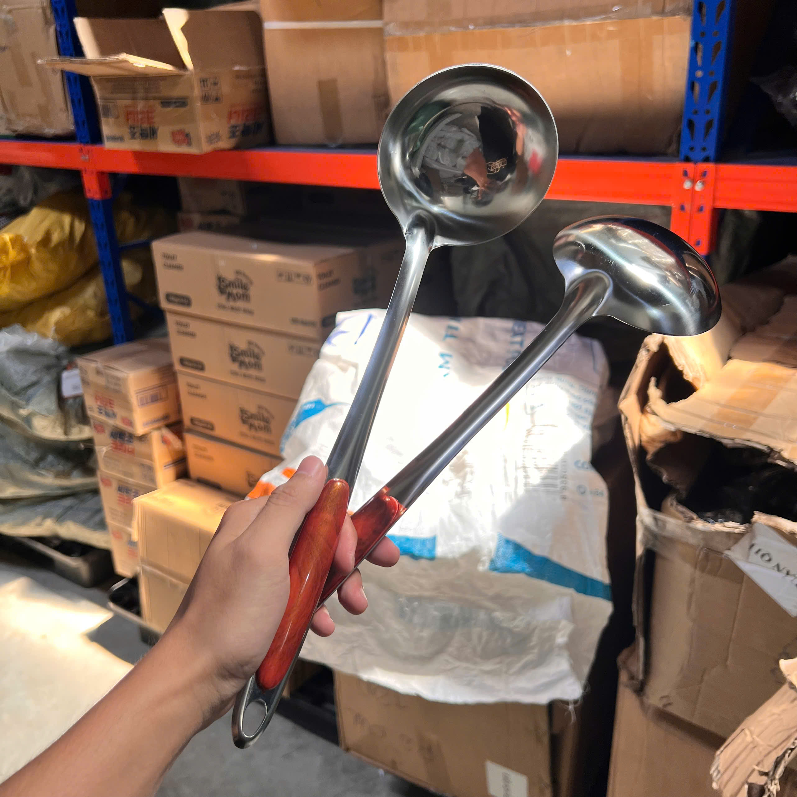 Vá Canh Cán Gỗ 35cm, Muôi Múc Canh Cán Gỗ Nhà Bếp - Giá Sỉ