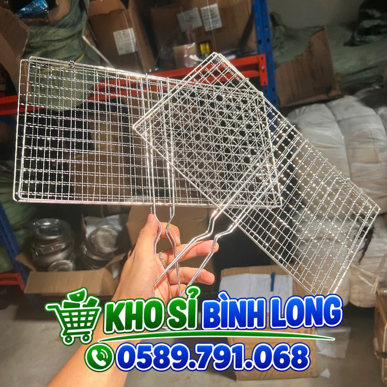 Vỉ Kẹp Nướng Inox Cao Cấp Vỉ Nướng Thịt Cá Hải Sản Chống Dính Tiện Lợi Tay Cầm Dài Chịu Nhiệt Tốt - Giá Sỉ