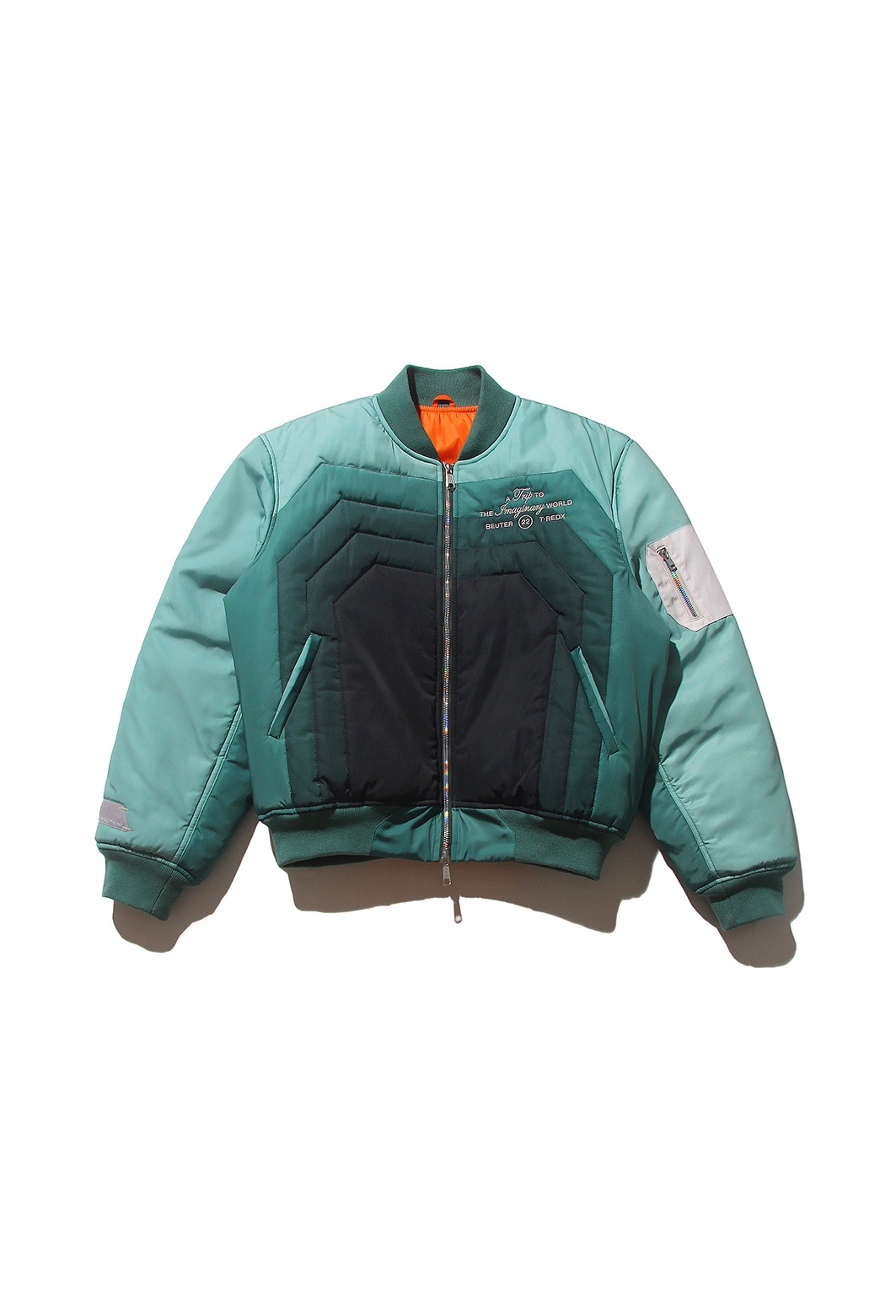 T-REDX x BEUTER® PSILOCYPE REVERSIBLE GREEN BOMBER JACKET