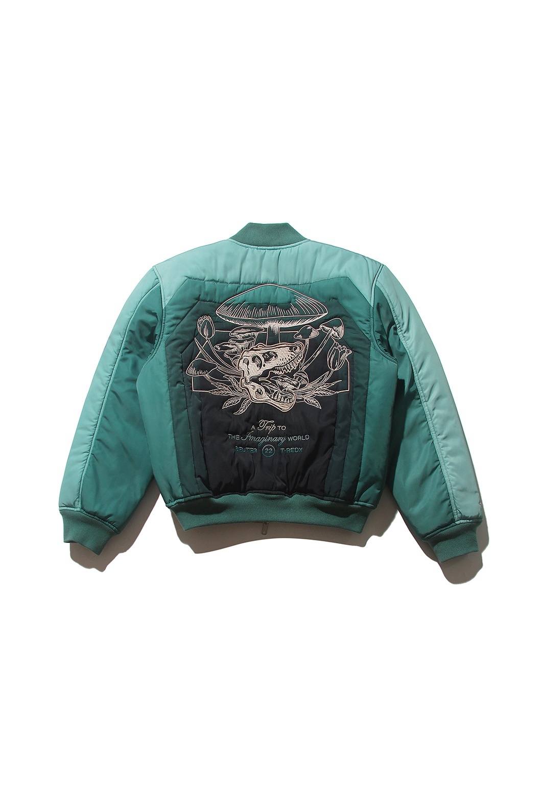 T-REDX x BEUTER® PSILOCYPE REVERSIBLE GREEN BOMBER JACKET