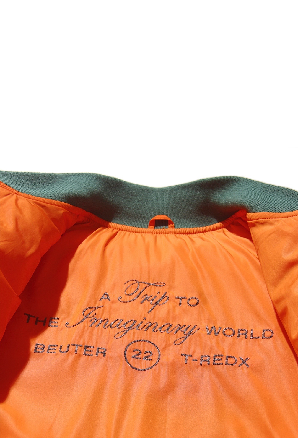 T-REDX x BEUTER® PSILOCYPE REVERSIBLE GREEN BOMBER JACKET