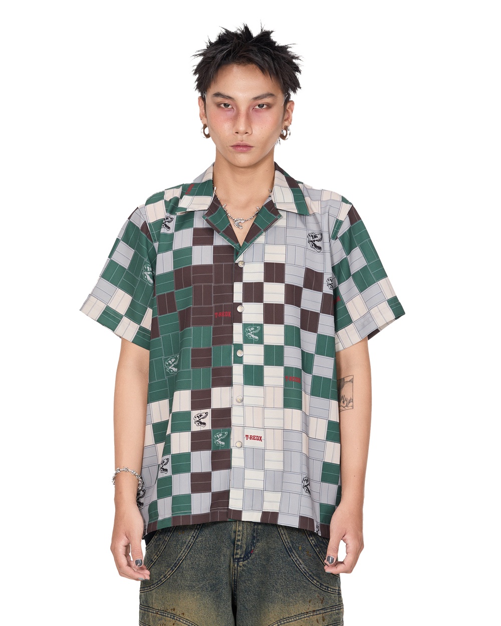 WEAVE CAMP SHIRT - Xanh Nâu