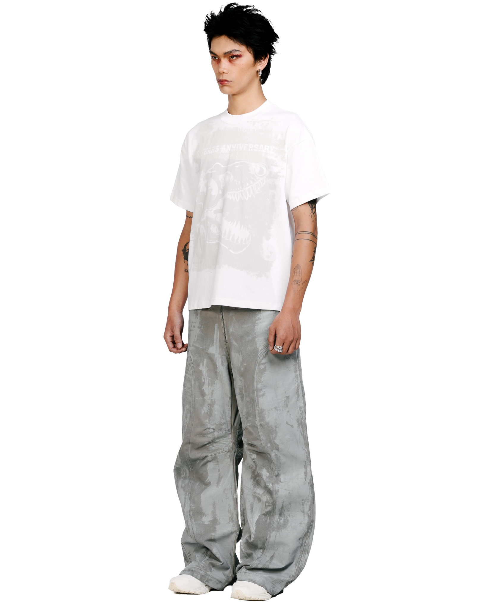 Paint Roller Boxy Tee - White