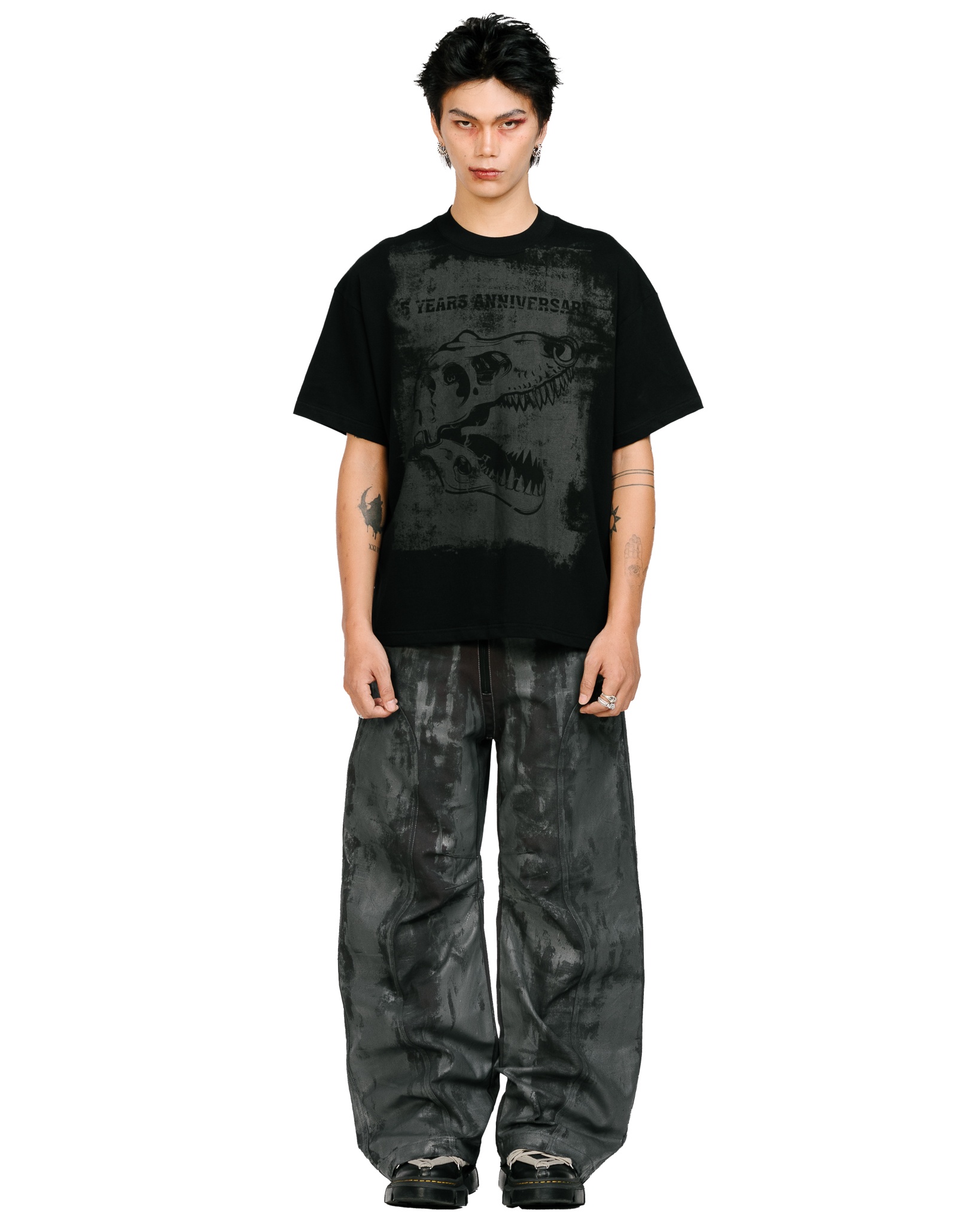 Paint Roller Boxy Tee - Black