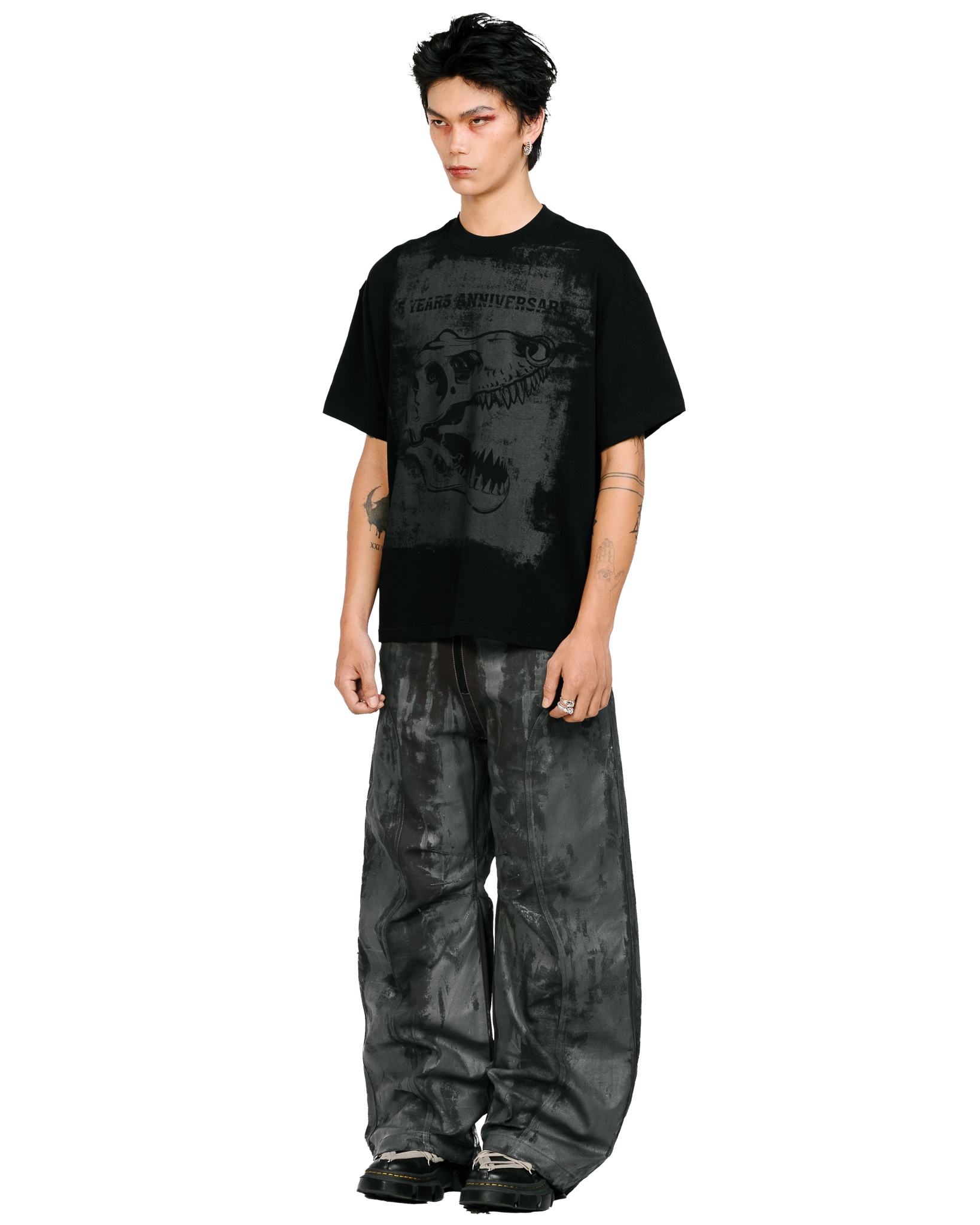 Paint Roller Boxy Tee - Black