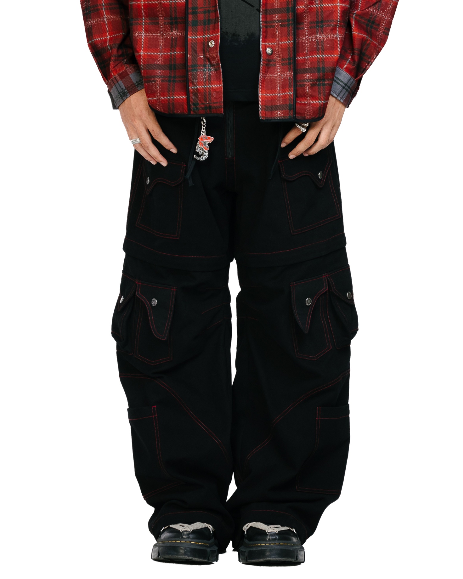 Past3 Tranforms Khaki Pants - Black