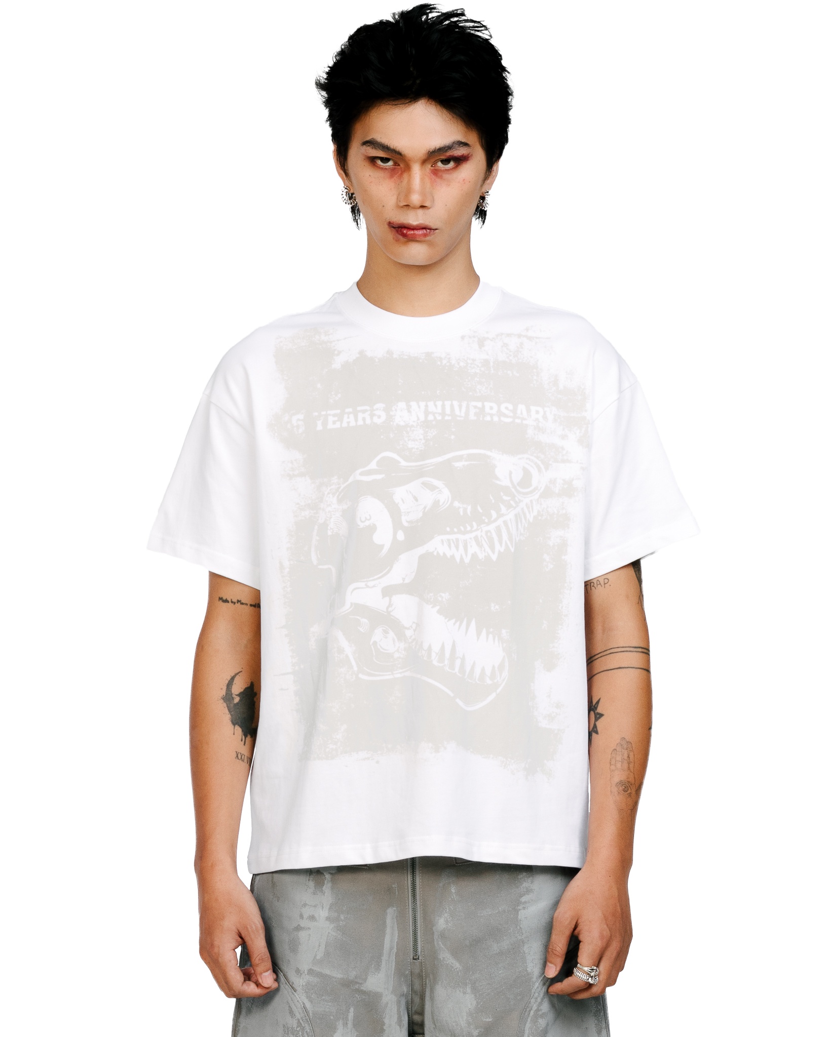 Paint Roller Boxy Tee - White