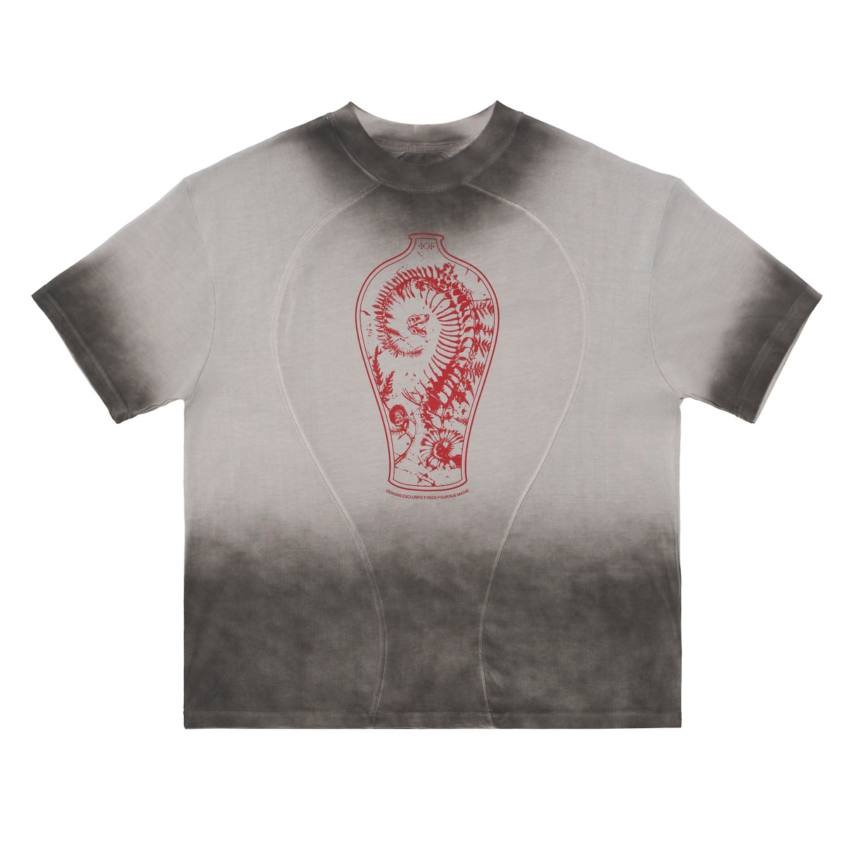 TR: Vase T- Shirt - Black Washed - RED