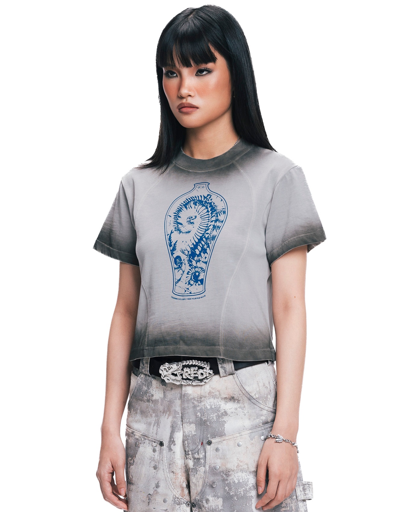 TR: Vase Baby Tee - BLUE