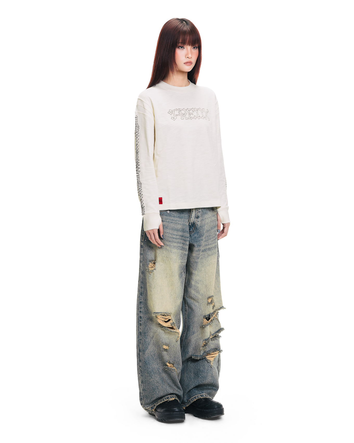 BONNIEDX SLUB LONGSLEEVE - CREAM