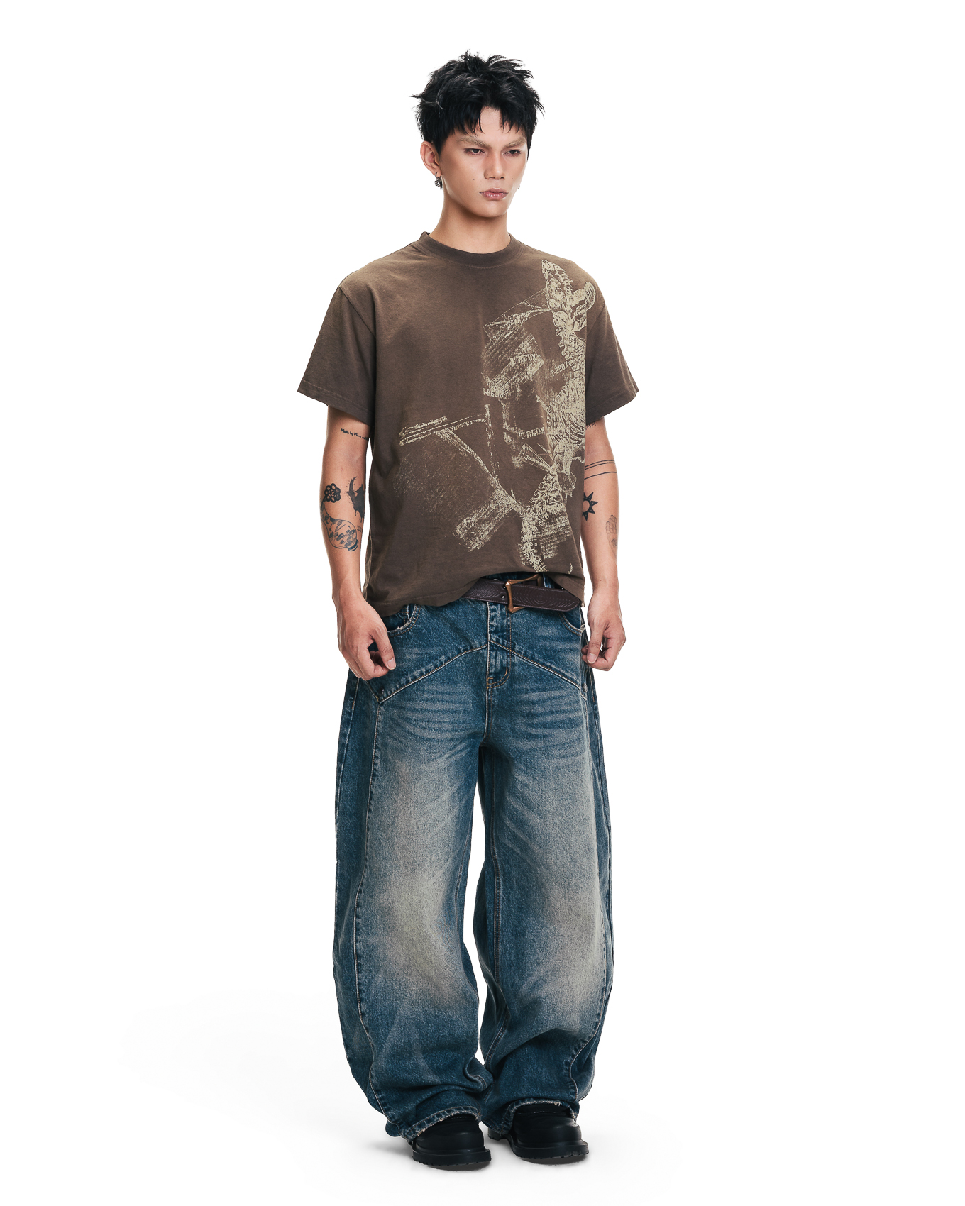 CRACKDINOEDX WASHED TEE - MOCHA