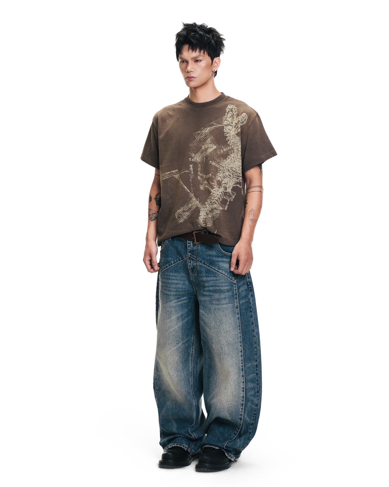 CRACKDINOEDX WASHED TEE - MOCHA