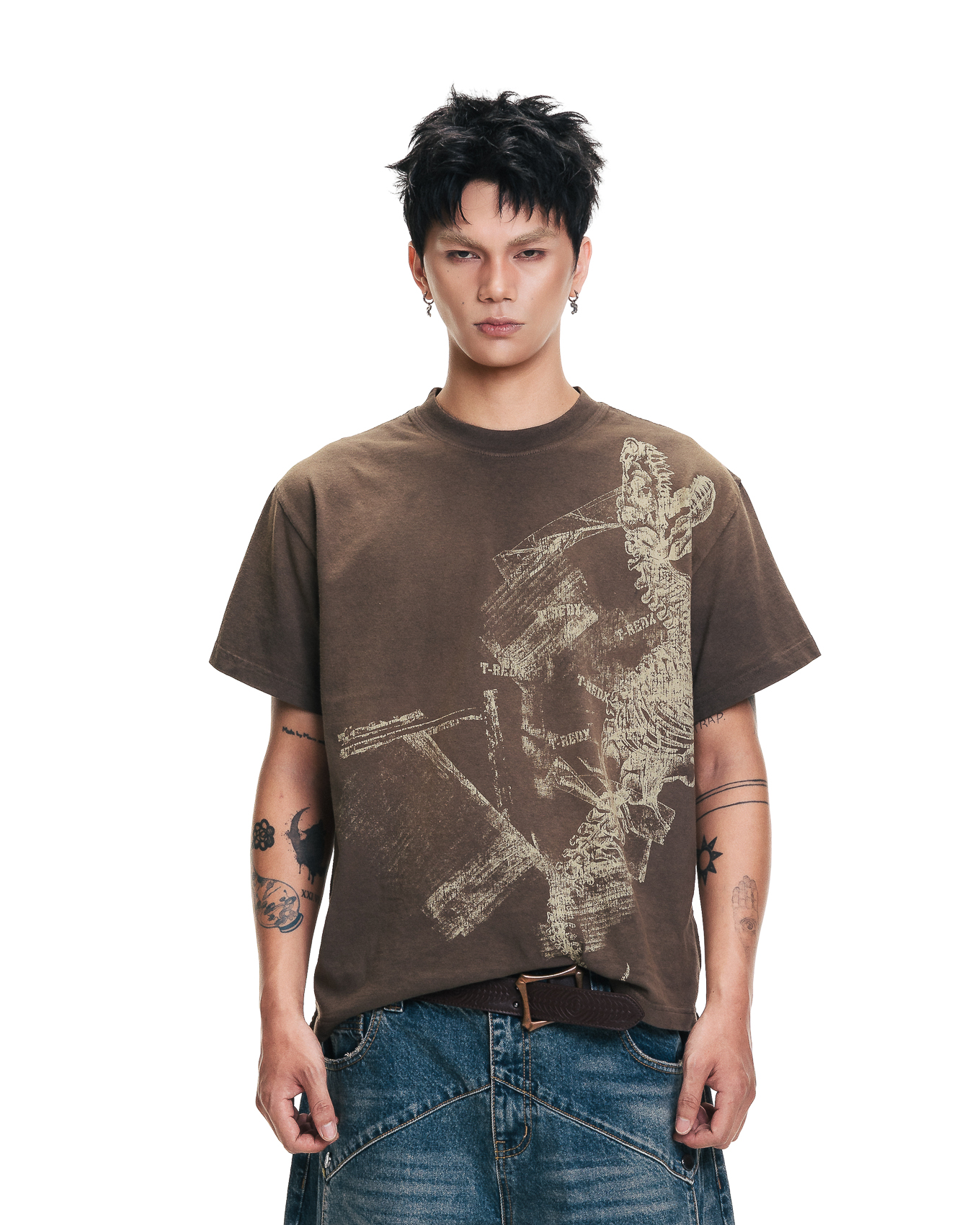 CRACKDINOEDX WASHED TEE - MOCHA