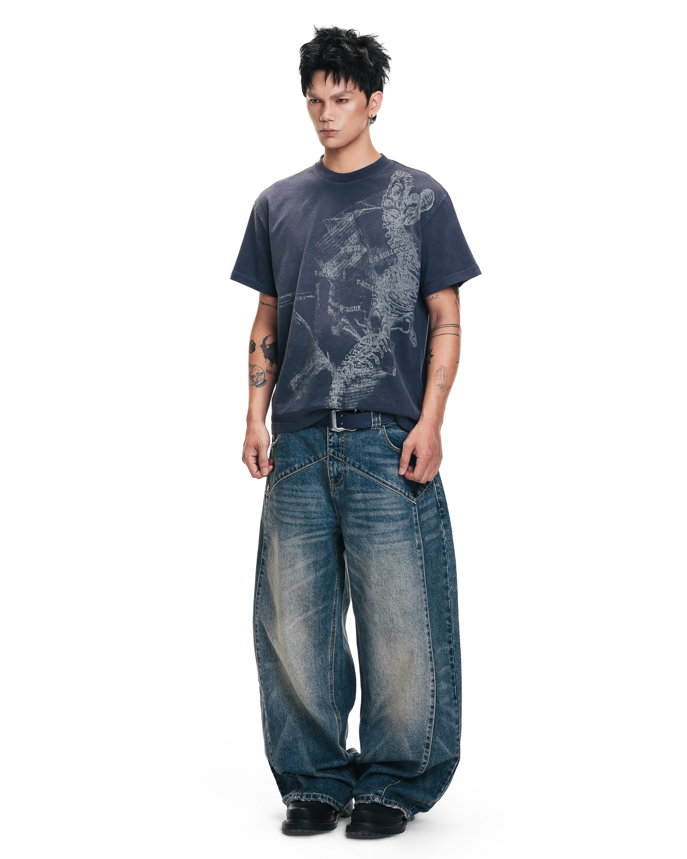 CRACKDINOEDX WASHED TEE - PURPLE