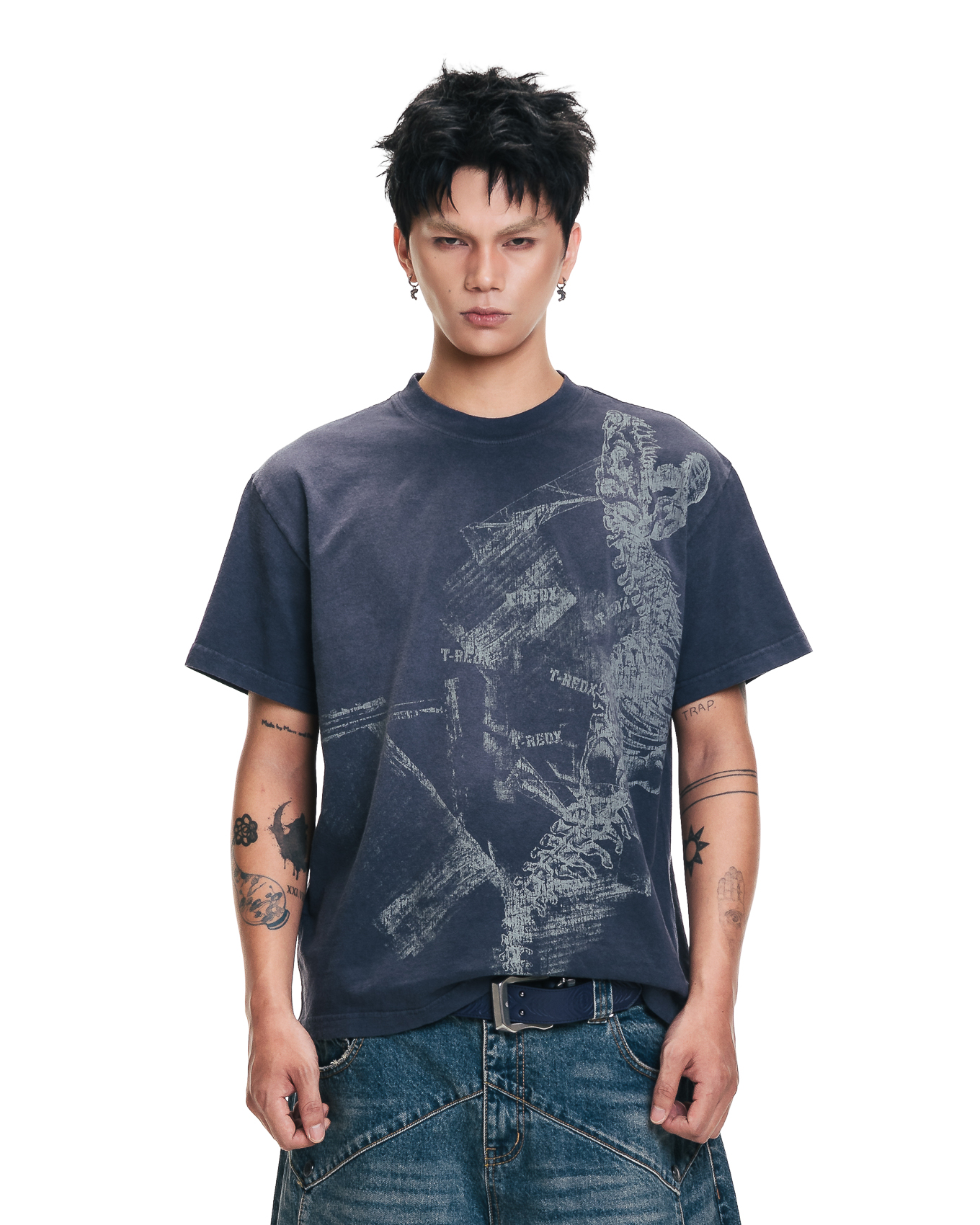 CRACKDINOEDX WASHED TEE - PURPLE